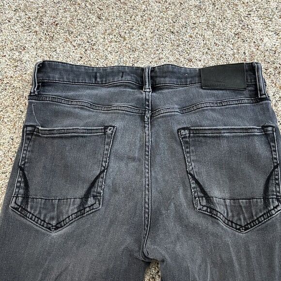 Allsaints Rex Slim Fit Distressed Solid Black Viscose Jeans 30 x 32 Button Fly - Picture 8 of 9